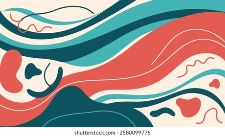 Abstract Gradient Line Pattern – Wavy Swirl  Spiral Vector Design