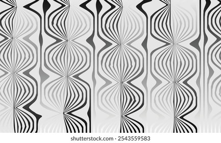 abstract gradient line pucker pattern on grey.