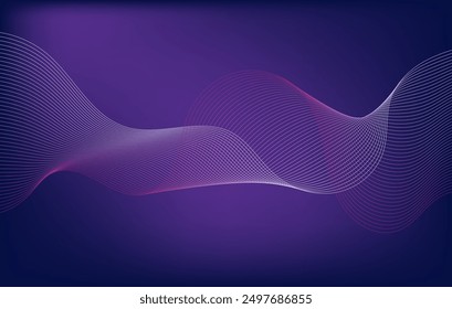 Abstract gradient line wave. Digital frequency equalizer. digital Stylized line art background. Vector