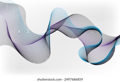 Abstract gradient line wave. Digital frequency equalizer. digital Stylized line art background. Vector