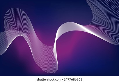 Abstract gradient line wave. Digital frequency equalizer. digital Stylized line art background. Vector