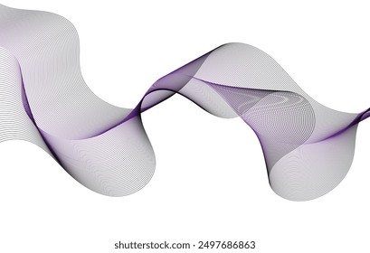 Abstract gradient line wave. Digital frequency equalizer. digital Stylized line art background. Vector