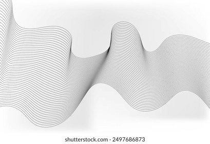 Abstract gradient line wave. Digital frequency equalizer. digital Stylized line art background. Vector