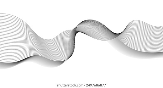 Abstract gradient line wave. Digital frequency equalizer. digital Stylized line art background. Vector