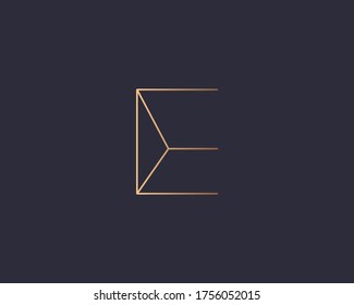 Abstract gradient linear monogram letter E logo icon design modern minimal style illustration. Premium alphabet vector line emblem sign symbol mark logotype