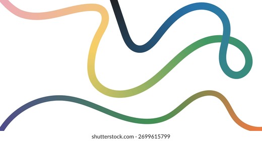 Abstract gradient lines flowing gracefully on a white background vector image