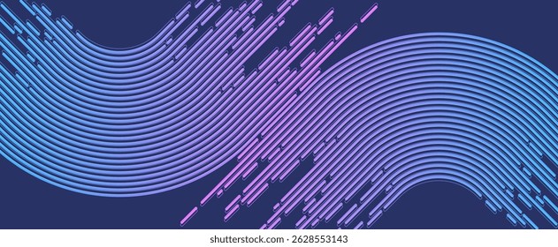 Abstract gradient lines pattern background. Linear graphic. Futuristic design element. Technology style. Suit for cover, corporate, business, banner, book, flyer, poster, website, wallpaper