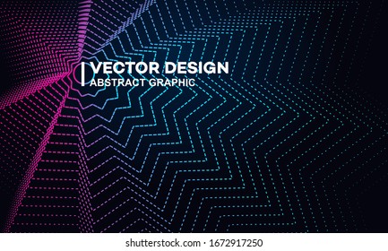 Abstract gradient lines or sound flyer, music festival poster design, flat vector illustration