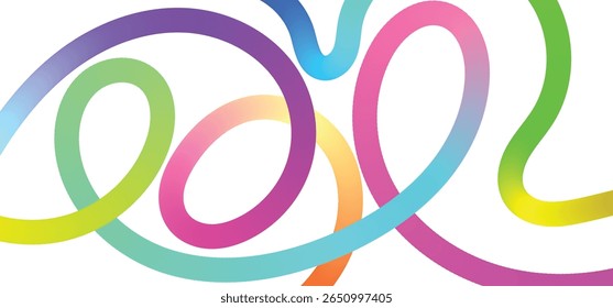 Abstract Gradient Lines. Vector 3d Fluid Graphic Shapes. Dynamic Liquid Curve Colorful Stripes. Modern Design of Minimal Color Swirl and Blend Elements stock illustration