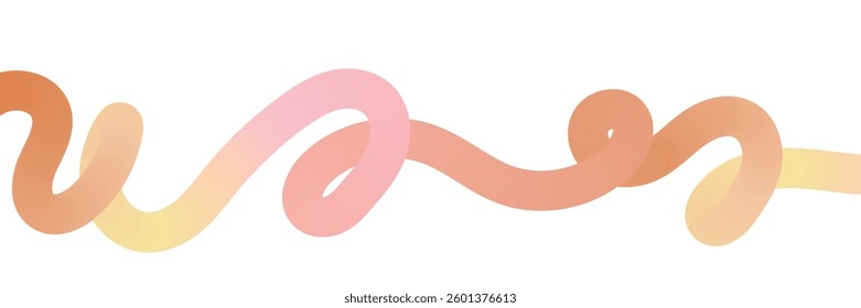 Abstract gradient lines with wavy shapes and geometric patterns. 3D squiggle design creating a fun and modern background. Flat vector illustration isolated on white background.