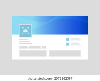 Abstract Gradient LinkedIn Banner Template with Profile Page Mockup for Social Media Platforms