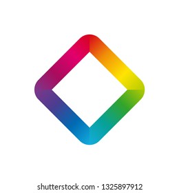 Abstract gradient logo, vector abstract icon, rhombus.
