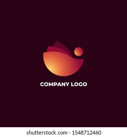 Abstract gradient logos for company. Modern style vector