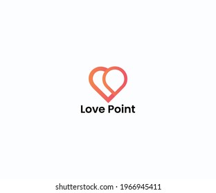 Abstract Gradient Love Point Logo Design Template Vector Premium