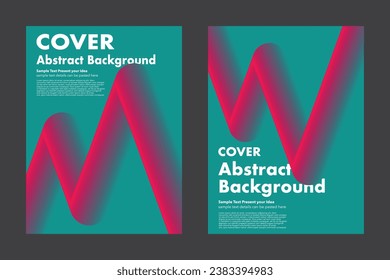 Abstract gradient m and w letter on flat background, pink and green tone, vector geometric graphic design for cover poster brochures wallpaper website business, minimalist style, modern wave