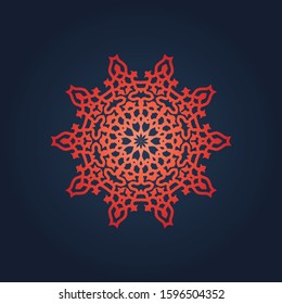 Abstract gradient mandala art vector design. Retro ethnic style shape vector illustration for logo and design element. 