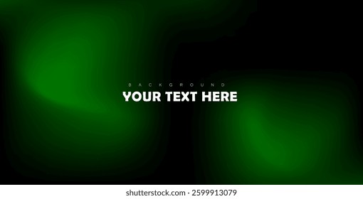 Abstract gradient mesh background blending green and black tones. Modern vector illustration with space for text. Ideal for banners, posters, and presentations.