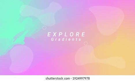 Abstract gradient mesh background in bright rainbow colors. Colorful smooth banner template. Easy editable soft colored vector illustration in EPS10 without transparency.