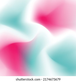 Abstract Gradient Mesh Background, Pastel Colors And Blur. Teal White Red Color Gradiant Background. 
