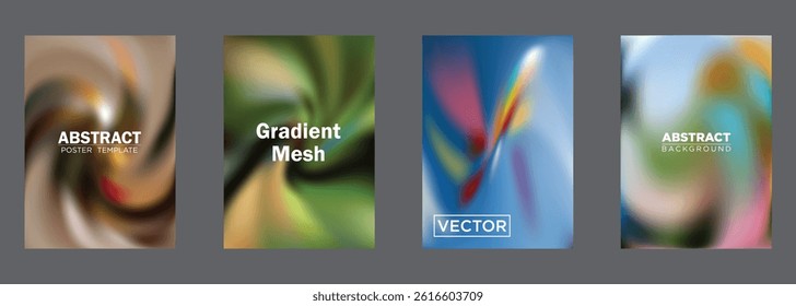 Abstract Gradient Mesh Background Poster Templates Vector Designs
