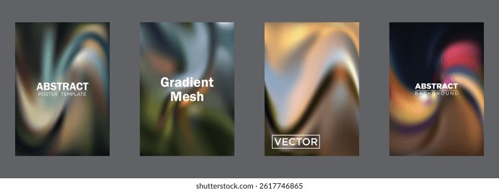 Abstract Gradient Mesh Background Poster Templates Vector Design
