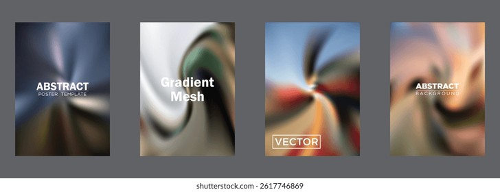 Abstract Gradient Mesh Background Poster Templates Vector Designs
