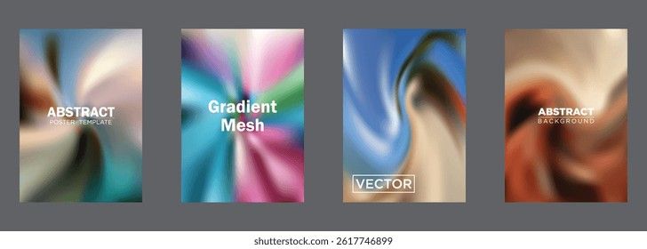 Abstract Gradient Mesh Background Poster Templates Vector Designs
