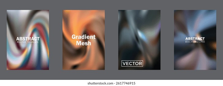 Abstract Gradient Mesh Background Poster Templates Vector Design
