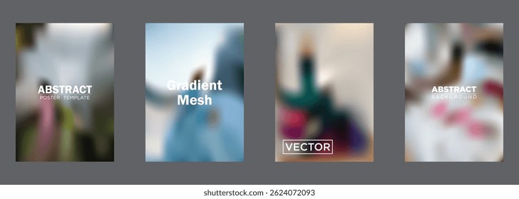 Abstract Gradient Mesh Background Poster Templates Vector Designs

