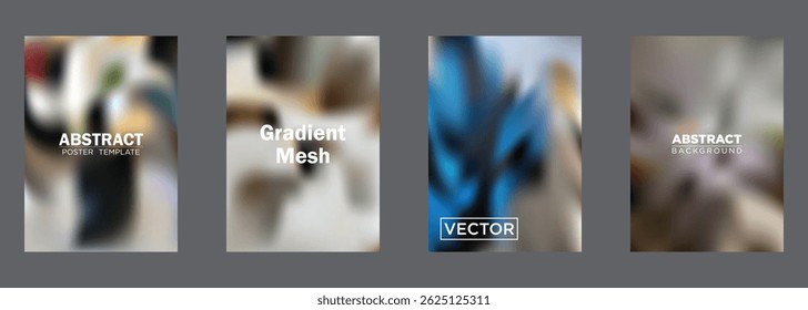 Abstract Gradient Mesh Background Poster Templates Vector Designs
