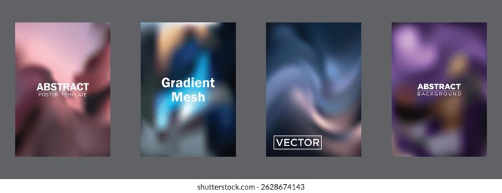 Abstract Gradient Mesh Background Poster Templates Vector Designs
