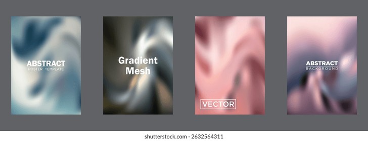 Abstract Gradient Mesh Background Poster Templates Vector Designs
