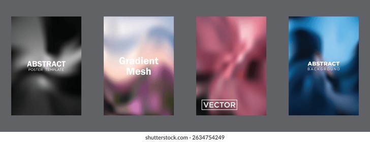 Abstract Gradient Mesh Background Poster Templates Vector Designs
