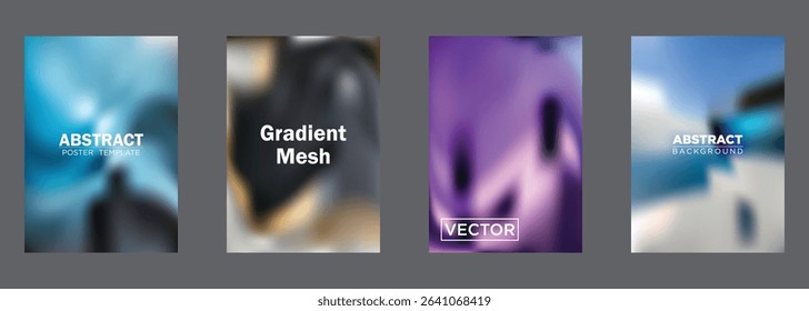Abstract Gradient Mesh Background Poster Templates Vector Designs
