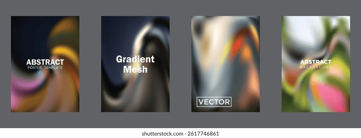 Abstract Gradient Mesh Backgrounds Colorful Vector Poster Templates
