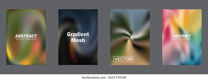 Abstract Gradient Mesh Backgrounds Poster Templates Vector Designs
