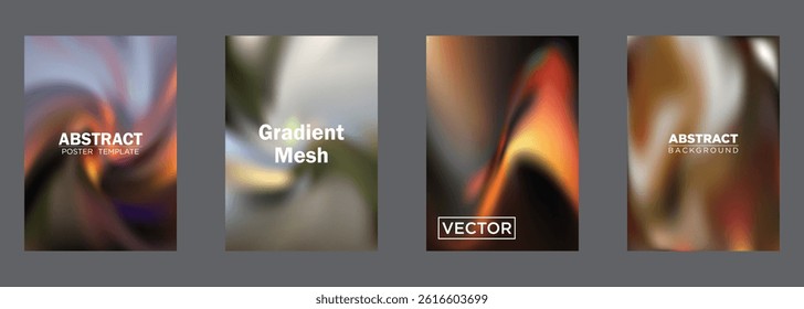 Abstract Gradient Mesh Backgrounds Poster Templates Vector Design
