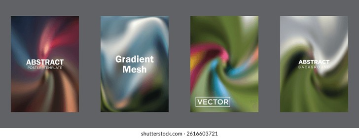 Abstract Gradient Mesh Backgrounds Poster Templates Vector Designs
