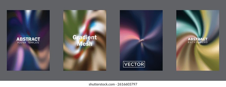 Abstract Gradient Mesh Backgrounds Poster Templates Vector Designs

