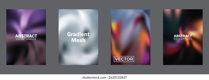Abstract Gradient Mesh Backgrounds Poster Templates Vector Designs
