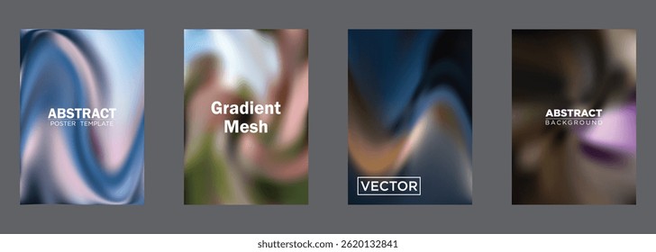 Abstract Gradient Mesh Backgrounds Poster Templates Vector Designs
