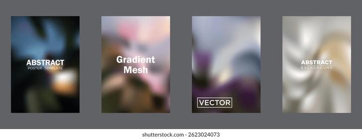 Abstract Gradient Mesh Backgrounds Poster Templates Vector Designs
