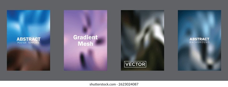 Abstract Gradient Mesh Backgrounds Poster Templates Vector Design
