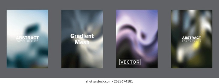 Abstract Gradient Mesh Backgrounds Poster Templates Vector Designs
