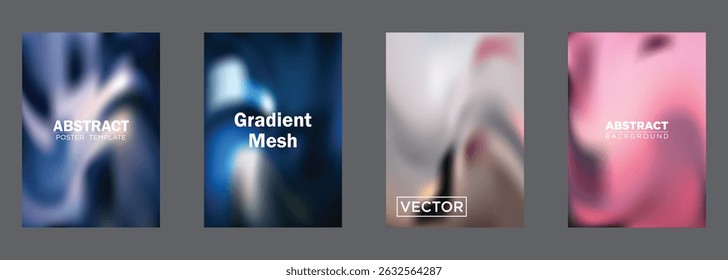 Fondos Abstractas de malla de degradado Plantillas de póster Diseños de Vector
