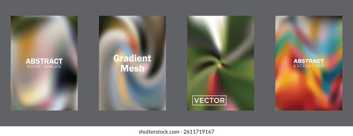 Abstract Gradient Mesh Backgrounds Vector Poster Templates
