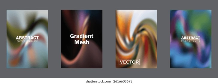 Abstract Gradient Mesh Backgrounds Vector Poster Templates

