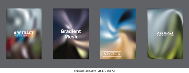 Abstract Gradient Mesh Backgrounds Vector Poster Templates
