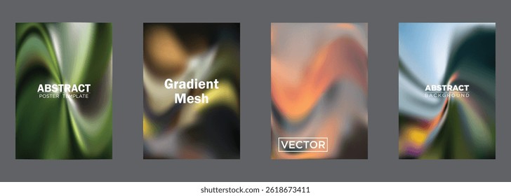 Abstract Gradient Mesh Backgrounds Vector Poster Templates
