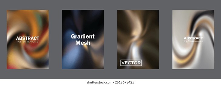 Abstract Gradient Mesh Backgrounds Vector Poster Templates
